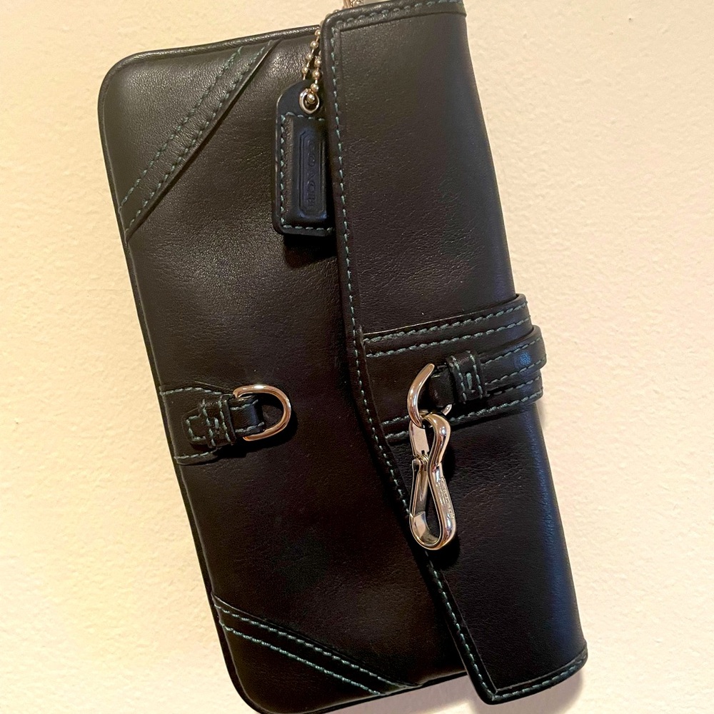 Coach Black Leather Wristlet